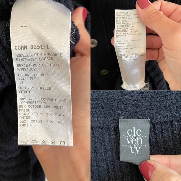 Eleventy Chunky Knit Cardigan Sweater XXL - Picture 13 of 13